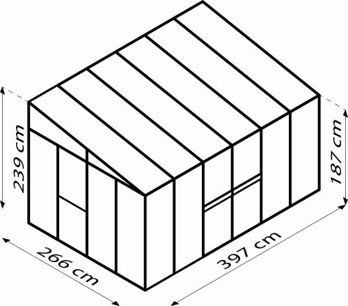 skleník VITAVIA ATHENA 10200 sklo 3 mm + PC 10 mm černý