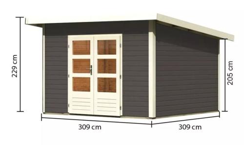 dřevěný domek KARIBU NORTHEIM 3 (91459) terragrau