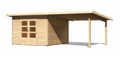 dřevěný domek KARIBU NORTHEIM 3 + přístavek 330 cm (77777) natur