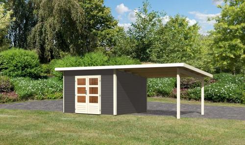 dřevěný domek KARIBU NORTHEIM 3 + přístavek 330 cm (91468) terragrau