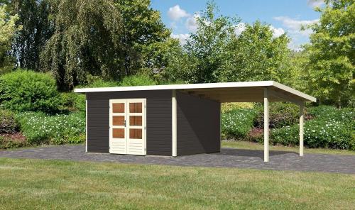 dřevěný domek KARIBU NORTHEIM 4 + přístavek 330 cm (91472) terragrau