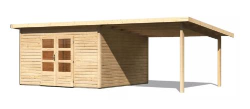 dřevěný domek KARIBU NORTHEIM 5 + přístavek 330 cm (91475) natur