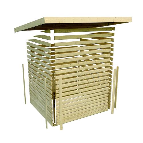 dřevěný domek KARIBU GOLDENDORF 5 + přístavek 240 cm (78251) terragrau