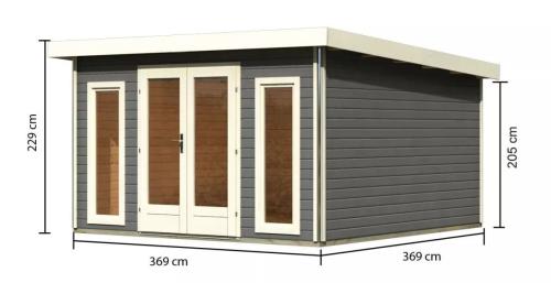 dřevěný domek KARIBU RADEBURG 3 (31478) terragrau