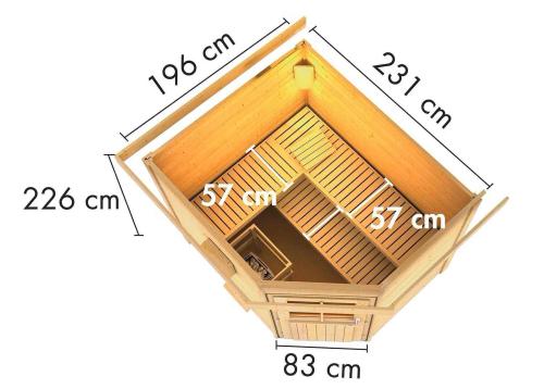 finská sauna KARIBU MIKKA (92662) terragrau