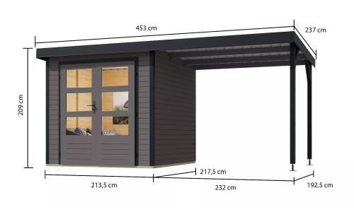 hibrid kerti ház KARIBU JUPITER B (93428) terragrau / antracit