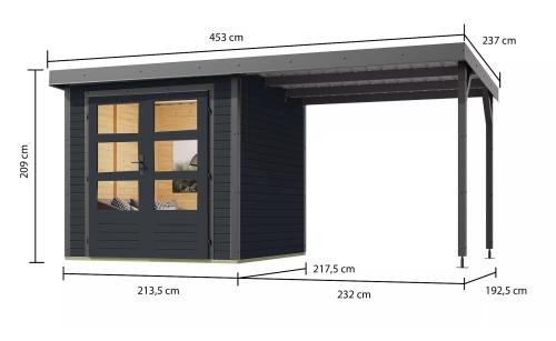 hibrid kerti ház KARIBU JUPITER C (93430) antracit / terragrau