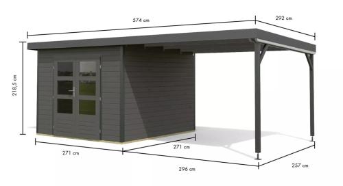hybridní domek KARIBU PLUTO B (97911) terragrau / antracit