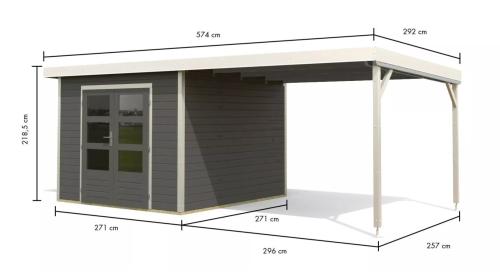 hybridní domek KARIBU PLUTO B (97909) terragrau / bílý