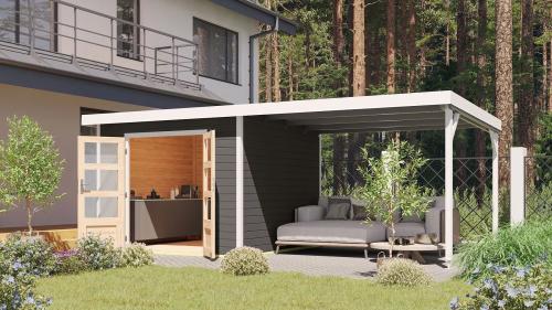 hybridní domek KARIBU PLUTO B (97909) terragrau / bílý