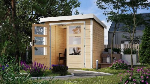 hybridní domek KARIBU PLUTO A (97889) natur / bílý