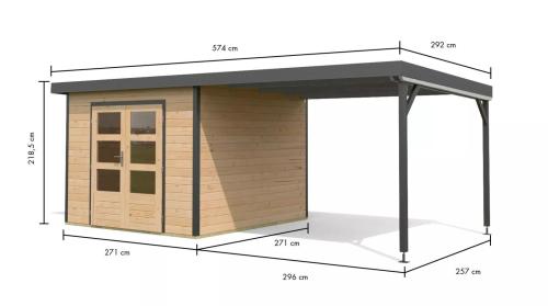 hybridní domek KARIBU PLUTO A (97908) natur / antracit