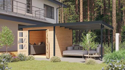 hybridní domek KARIBU PLUTO A (97908) natur / antracit