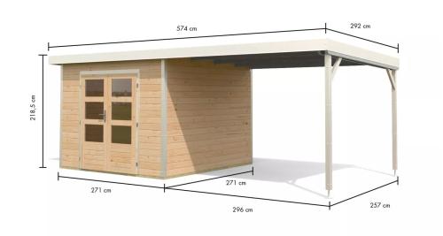 hybridní domek KARIBU PLUTO A (97906) natur / bílý