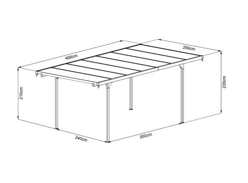 alumínium pergola LANITPLAST ALU 53 antracit + bronz PC