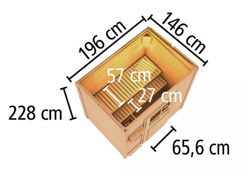 finská sauna KARIBU HYTTI 1 (97703) terragrau