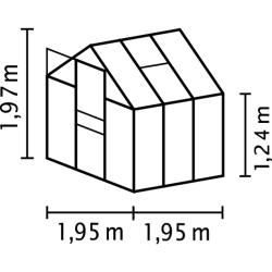 üvegház VITAVIA VENUS 3800 PC 6 mm fekete színű