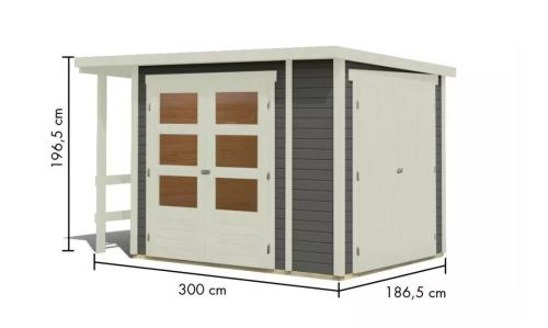 dřevěný domek KARIBU multifunkční (93797) terragrau