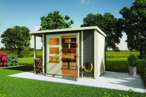 dřevěný domek KARIBU multifunkční (93797) terragrau