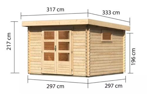 dřevěný domek KARIBU TRITTAU 3 (9295) natur