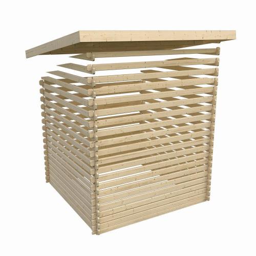 dřevěný domek KARIBU TRITTAU 3 + přístavek 440 cm (10049) natur