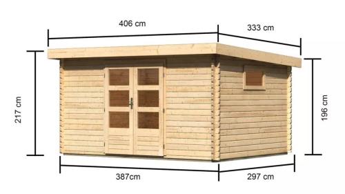dřevěný domek KARIBU TRITTAU 5 (91499) natur