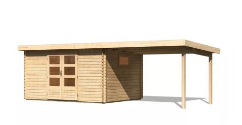 dřevěný domek KARIBU TRITTAU 5 + přístavek 330 cm (91545) natur