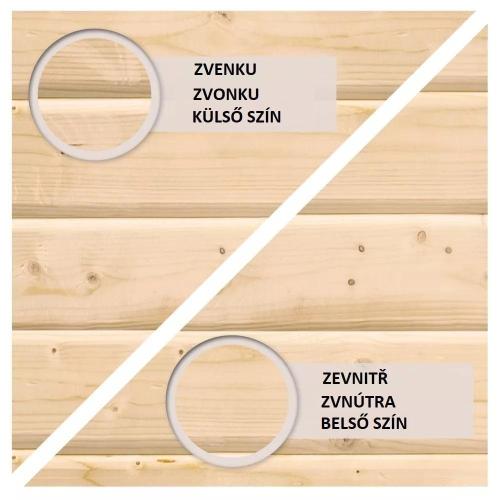 dřevěný domek KARIBU TRITTAU 5 + přístavek 330 cm včetně zadní stěny (10060) natur