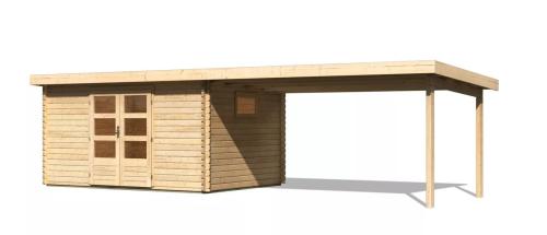 dřevěný domek KARIBU TRITTAU 5 + přístavek 440 cm (91547) natur 