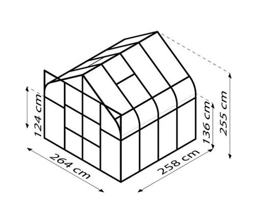 üvegház VITAVIA DIANA 6700 PC 4 mm ezüst színű