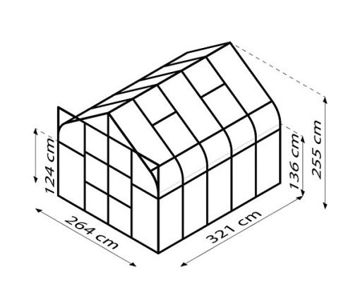 üvegház VITAVIA DIANA 8300 PC 4 mm ezüst színű