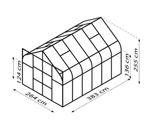 üvegház VITAVIA DIANA 9900 PC 4 mm ezüst színű