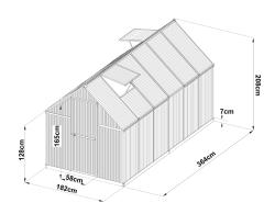 skleník LANITPLAST SARANA 6x12 PC 4 mm stříbrný