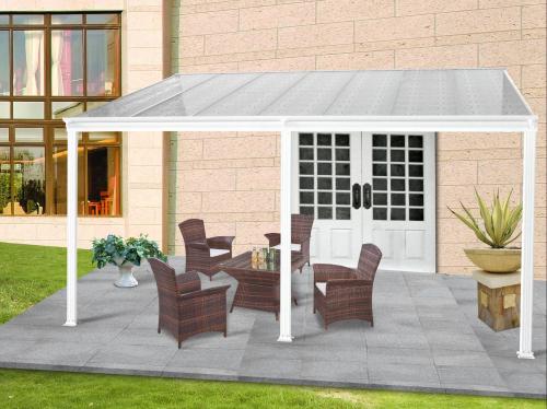 hliníková pergola LANITPLAST WALL 53 FSX bílá + bronz PC