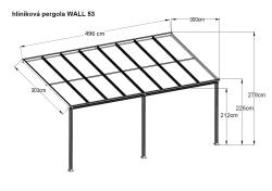 hliníková pergola LANITPLAST WALL 53 FSX bílá + bronz PC