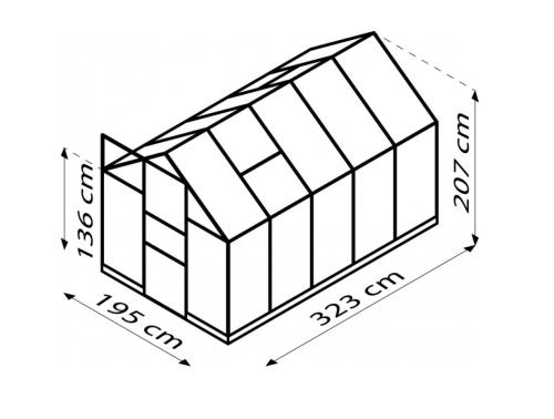 skleník VITAVIA APOLLO 6200 PC 6 mm stříbrný