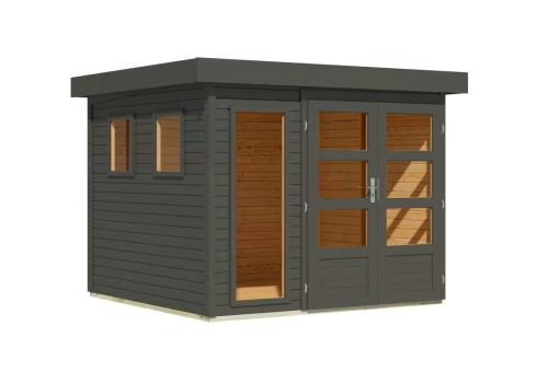 dřevěný domek KARIBU LAHAR 3,5 (11505) terragrau