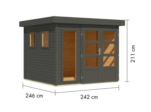 dřevěný domek KARIBU LAHAR 3,5 (11505) terragrau