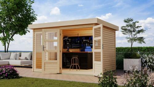 dřevěný domek KARIBU LAHAR 5 (11509) natur