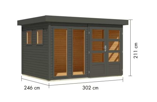 dřevěný domek KARIBU LAHAR 5 (11978) terragrau