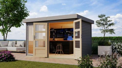 dřevěný domek KARIBU LAHAR 5 (11978) terragrau