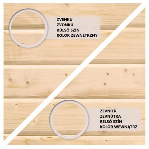 dřevěný domek KARIBU LAHAR 5 + přístavek 240 cm (12133) natur