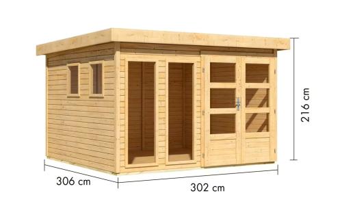 dřevěný domek KARIBU LAHAR 6 (12130) natur