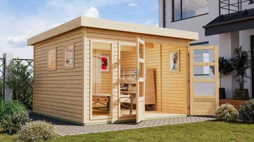 dřevěný domek KARIBU LAHAR 6 (12130) natur