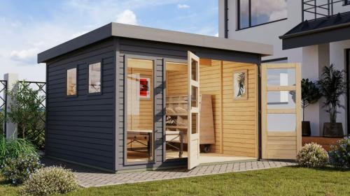 dřevěný domek KARIBU LAHAR 6 (12131) terragrau