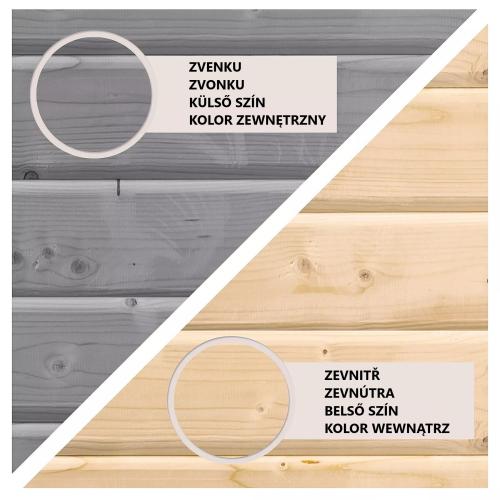 dřevěný domek KARIBU MERSEBURG 2 (8208) světle šedý