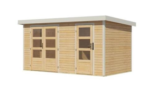 hybridní domek KARIBU MERKUR (12489) natur / bílý