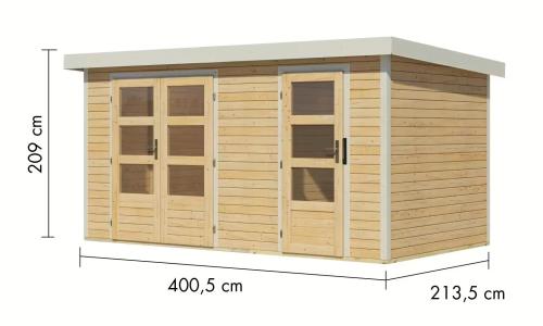 hybridní domek KARIBU MERKUR (12489) natur / bílý