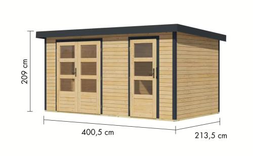 hybridní domek KARIBU MERKUR (12491) natur / antracit
