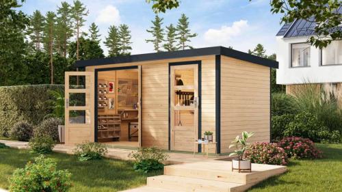 hybridní domek KARIBU MERKUR (12491) natur / antracit